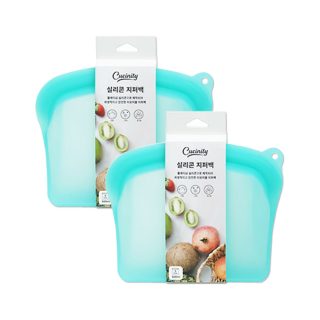 486.쿠치니티 실리콘지퍼백 민트 (600ml+1200ml+2000ml)